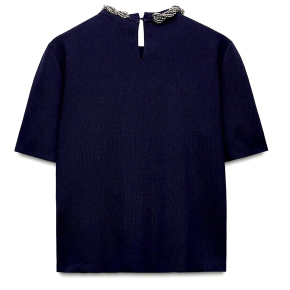 Zara beaded neckline knit top - Picture 4 of 6